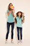 Girl's Mint Polo Neck Basic T-Shirt 50288501 -Vr090