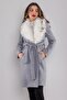 20259 Fur Collar Melted Lined Short Coat - 3