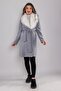 20259 Fur Collar Melted Lined Short Coat - 2