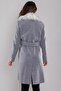 20259 Fur Collar Melted Lined Short Coat - 4