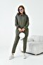Women's Comfortable Fit Stone Set Khaki 30938 - 2