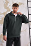 3 Thread Half Zippered Sweatshirt with Cotton Inside