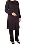Women's Trouble Coscorse Fabric Winter Stone Front Pant Waist Rubbered Double Set - 3