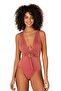Women's Glitter Pink Swimsuit with Lacing Detail