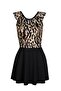 Beria Women's Semi-Closed Shorts Leopard Patterned Skirt Dress Swimsuit