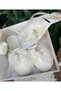 Stoned Mother Baby Bandana Brooch Feathered Bride Maternity Crown Slippers Set Women's Crown Slippers White - 3