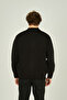 Men's Zippered Double Pocket Judge Collar Knitwear Wool Coat 9050 Black - 4