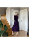 Crepe Fabric Midi Length Belted Long Sleeve Dress - 3