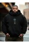 Palm tree front printed black oversized hooded sweatshirt hoodie
