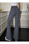 Dark Gray High Waist Wide Spanish Leg Spring Autumn Pants - 4