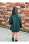 Emerald Green Women's Oversize Ribbed Faux Leather Jacket - 4