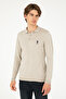Men's Slim Fit Polo Neck Stone Melange Basic Sweater 50292434-Vr225 - 3