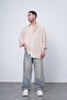 Cream Basic Half Sleeve 1B Ch Oversize Shirt - 2