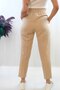Fashionable Striped High Waist Trousers with Button Accessories Beige - 3