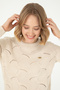 Women's Cream Melange Crew Neck Sweater 50293054-Vr159 - 2