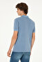 Men's Slim Fit Polo Neck Indigo Basic T-Shirt 50294207-Vr028 - 5