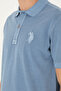 Men's Slim Fit Polo Neck Indigo Basic T-Shirt 50294207-Vr028 - 7