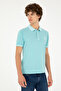 Men's Slim Fit Polo Neck Mint Basic T-Shirt 50294207-Vr090 - 3