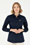 Women's Navy Blue Long Sleeve Basic Shirt 50295640 -Vr033