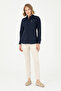 Women's Navy Blue Long Sleeve Basic Shirt 50295640 -Vr033 - 4