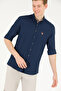 Men's Navy Blue Long Sleeve Basic Shirt 50263099 -Vr033