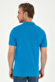 Men's Slim Fit Polo Neck Cobalt Blue Basic T-Shirt 50279613-Vr045 - 5