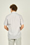 Men's Short Sleeve Single Pocket Detailed Cotton Shirt 1000 Gray - 4