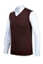 Men's V-Neck Knitwear Burgundy Sweater Patterned Colorful Winter Steel Knit Classic Fit - 5010H - 3