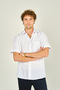 Men's Short Sleeve Single Pocket Detailed Cotton Shirt 1000 White - 3
