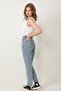 High Waist Mom Jean 100% Cotton Denim Trousers Blue - 5