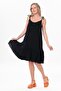 Strappy Serra Flounced Short Summer Muslin Dress Black Black