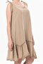 Strappy Serra Flounced Short Summer Muslin Dress Mink Vzn - 3