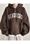 Brown Sandiego Printed Hooded Oversize Sweatshirt - 4