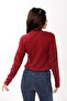 Women's Turtleneck Turtleneck Slim Fit Sweater Claret Red - 4