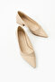 Women's Beige Ballet Shoes with 2 cm Heel - 4