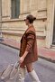 Tan Bone Button Detailed Nubuck Jacket - 3