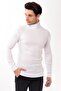 Men's Turtleneck Turtleneck Slim Fit Sweater White - 3