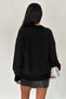 Women's Black Standard Size Button Detailed Design Knitwear Cardigan - 5