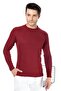 Men's Burgundy Half Turtleneck Slim Fit Sweater