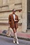 Tan Bone Button Detailed Nubuck Jacket - 2