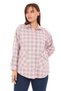 Plaid Woven Large Size Women's Shirt with Pockets