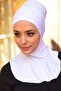 Women's Jersey Prayer Sleeves with Neck Warmer and Bonnet, 2-Piece Set, White - 2