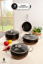 7-Piece Black Granite Pot Set - Elegant Design and Durable Solutions - 2