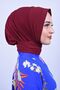 Women's Hijab Snap Bonnet Sandy Hijab Neck Collar Bonnet Claret Red - 2
