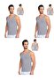 Men's Cotton 3 Pieces Gray Athlete Tank Top