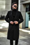 Men's Slim Fit Long Woolen Stamp Coat - 6