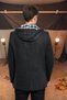 Men's Patterned Wool Blend Coat Light Patterned Anthracite K7540 - 2