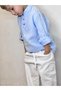 Organic Hakim Collar Muslin Shirt Dark Blue Color - 3