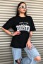 Black Houston Printed Oversize Women's T-shirt - 4