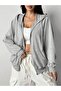 Women Zippered Hooded Sweatshirt